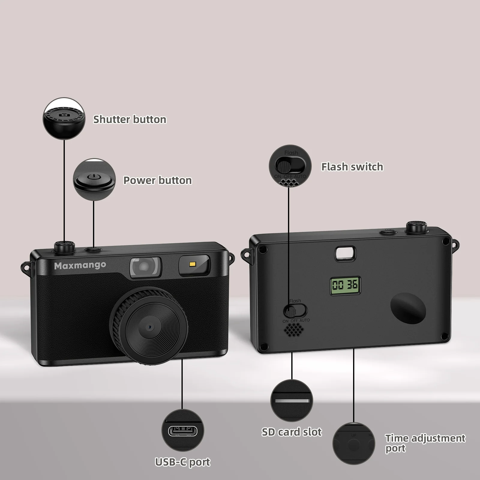 Tuttio Ebike Riding Camera | Maxmango D53 Vintage Digital Camera - Image 4