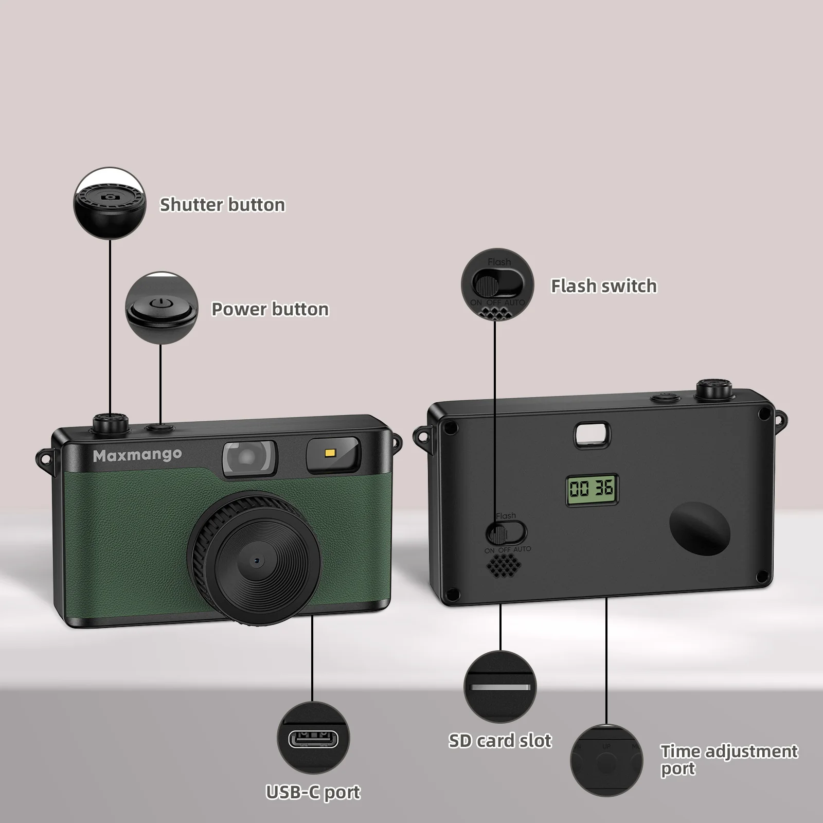 Tuttio Ebike Riding Camera | Maxmango D53 Vintage Digital Camera - Image 6